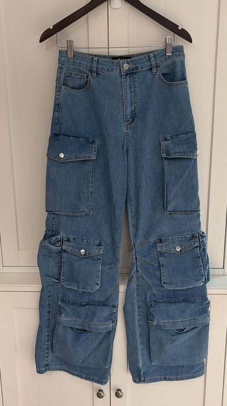Akira Multi-Pocket Cargo Denim Jeans Style AKD-1063 Size 7